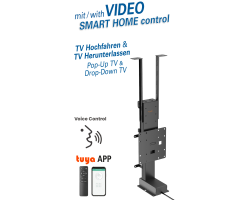 myWall Elektrischer TV Lift zum Hochfahren und Herunterlassen F�r Bildschirme 17 - 32 (43 - 81 cm), Belastung bis 45 kg, zum Einbau in M�bel, Steuerung per Tuya-App, Sprachsteuerung & Fernbedienung