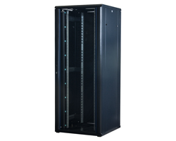 Rockstable 42 HE 19 Serverschrank mit Glast�r - Freistehendes Gestell - 42U - 800 kg - Sperrschloss - Ablageschienen - Verstellbare F��e