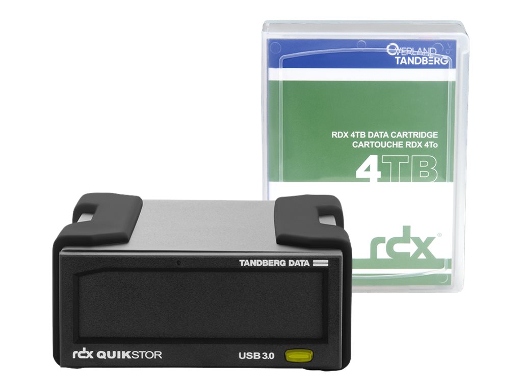Overland-Tandberg RDX external drive kit with 4TB cartridge, black, USB3+