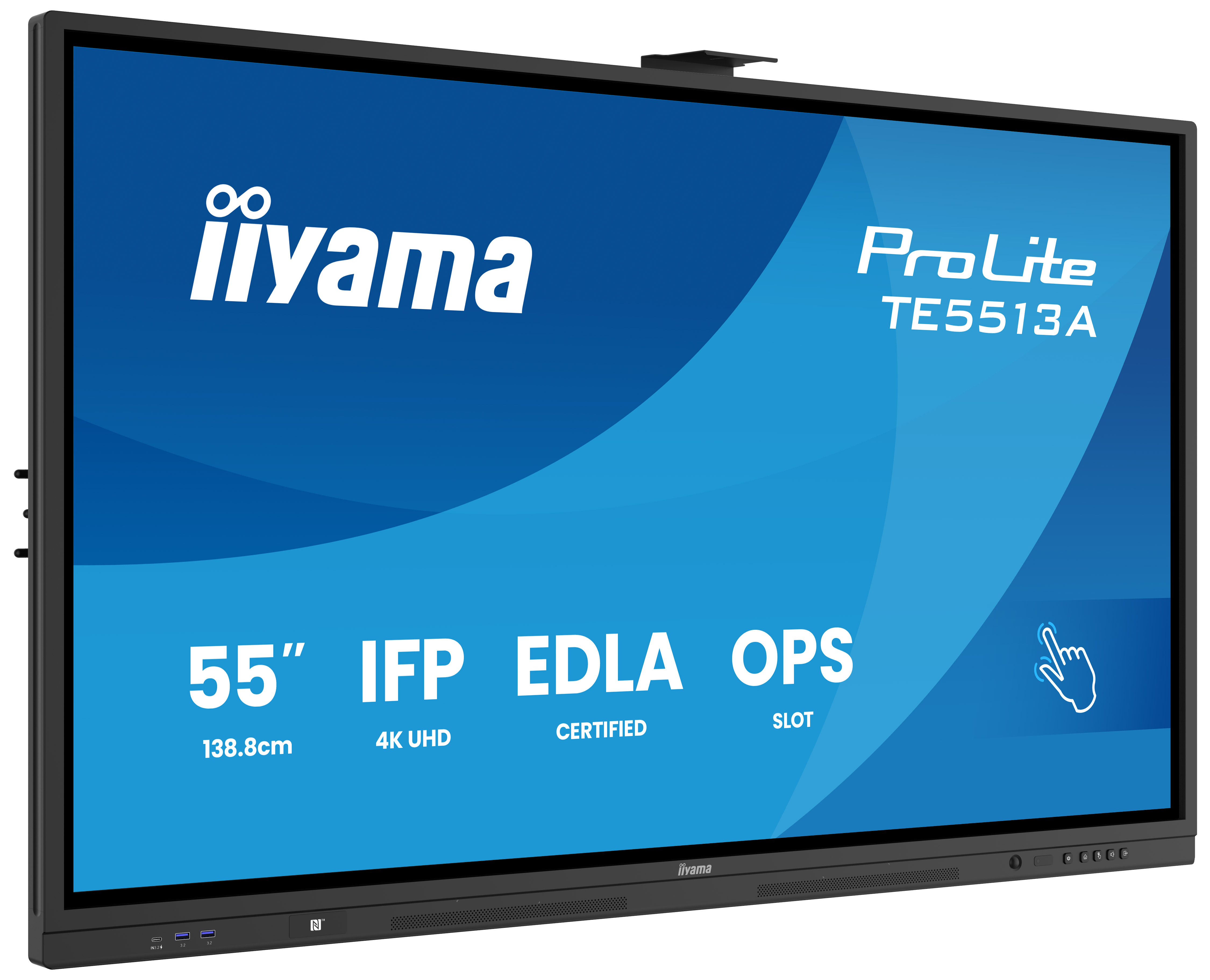 iiyama TE5513A-B2AG visualizzatore di messaggi Pannello piatto interattivo 138,7 cm (54.6) Wi-Fi 500 cd/m� 4K Ultra HD Nero Touch screen Processore integrato Android 24/7