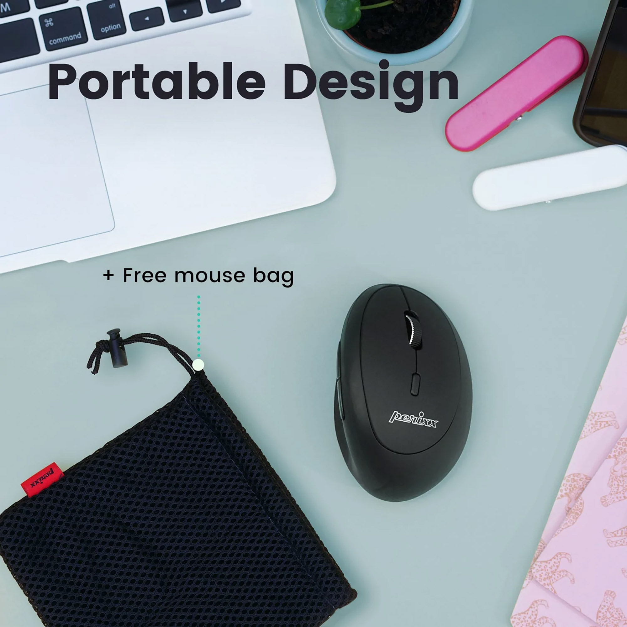 Perixx PERIMICE-819 mouse Right-hand RF Wireless + Bluetooth + USB Type-A Optical 2400 DPI