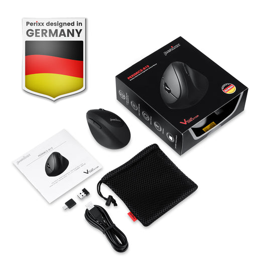 Perixx PERIMICE-819 mouse Right-hand RF Wireless + Bluetooth + USB Type-A Optical 2400 DPI