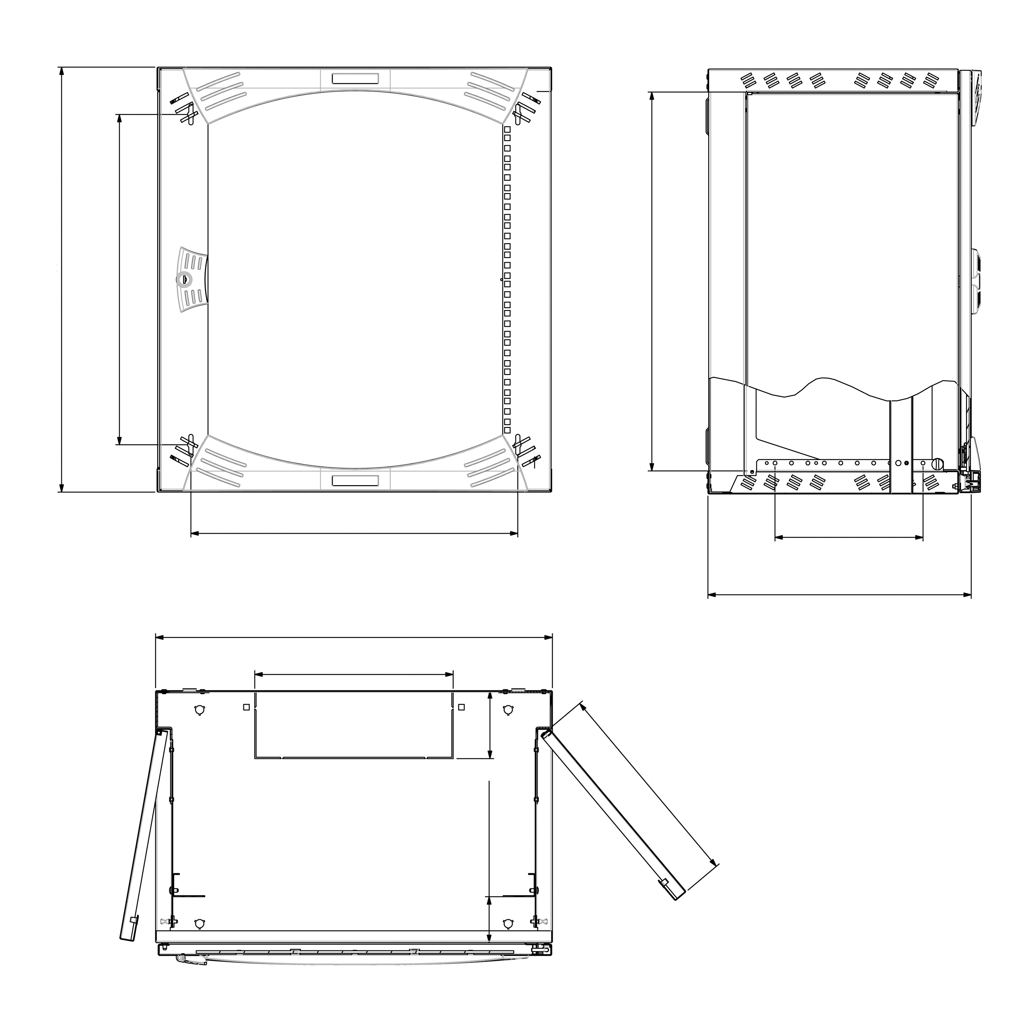 APC Schneider CaSys OPB NSYOPB6U4F Enclosure with Fixed Rack - Geh�use - geeignet f�r Wandmontage - RAL 7035, Graue Pulverbeschichtung - 6U - 48.3 cm (19)