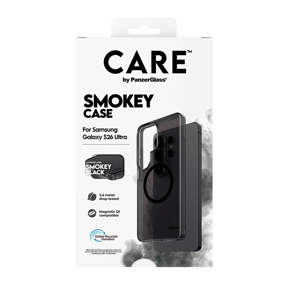 PanzerGlass CARE by � Urban Explorer Case Smokey w. Black Qi Samsung Galaxy S26 Ultra funda para tel�fono m�vil Negro