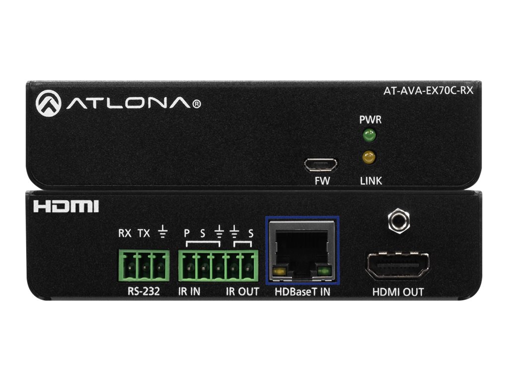 Atlona AT-AVA-EX70C-KIT network extender Network transmitter & receiver Black