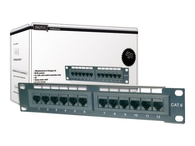 Digitus CAT 5e, Class D Patch Panel, shielded, black