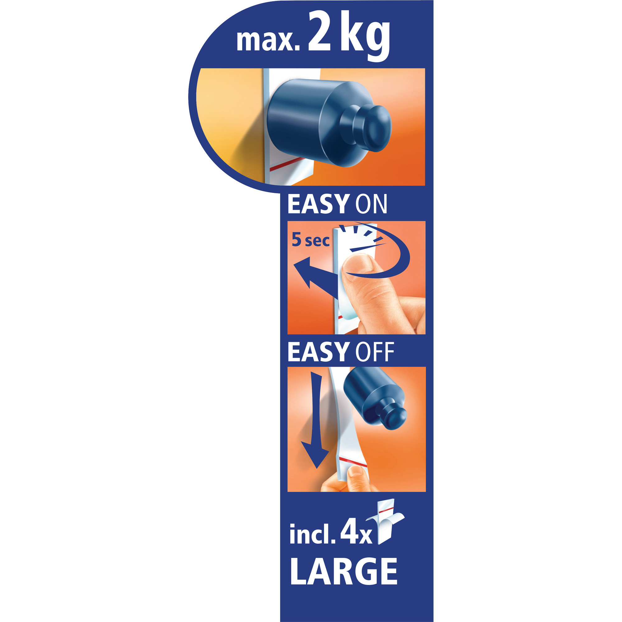 Tesa Powerstrips LARGE - Montagekleber (Packung mit 10)