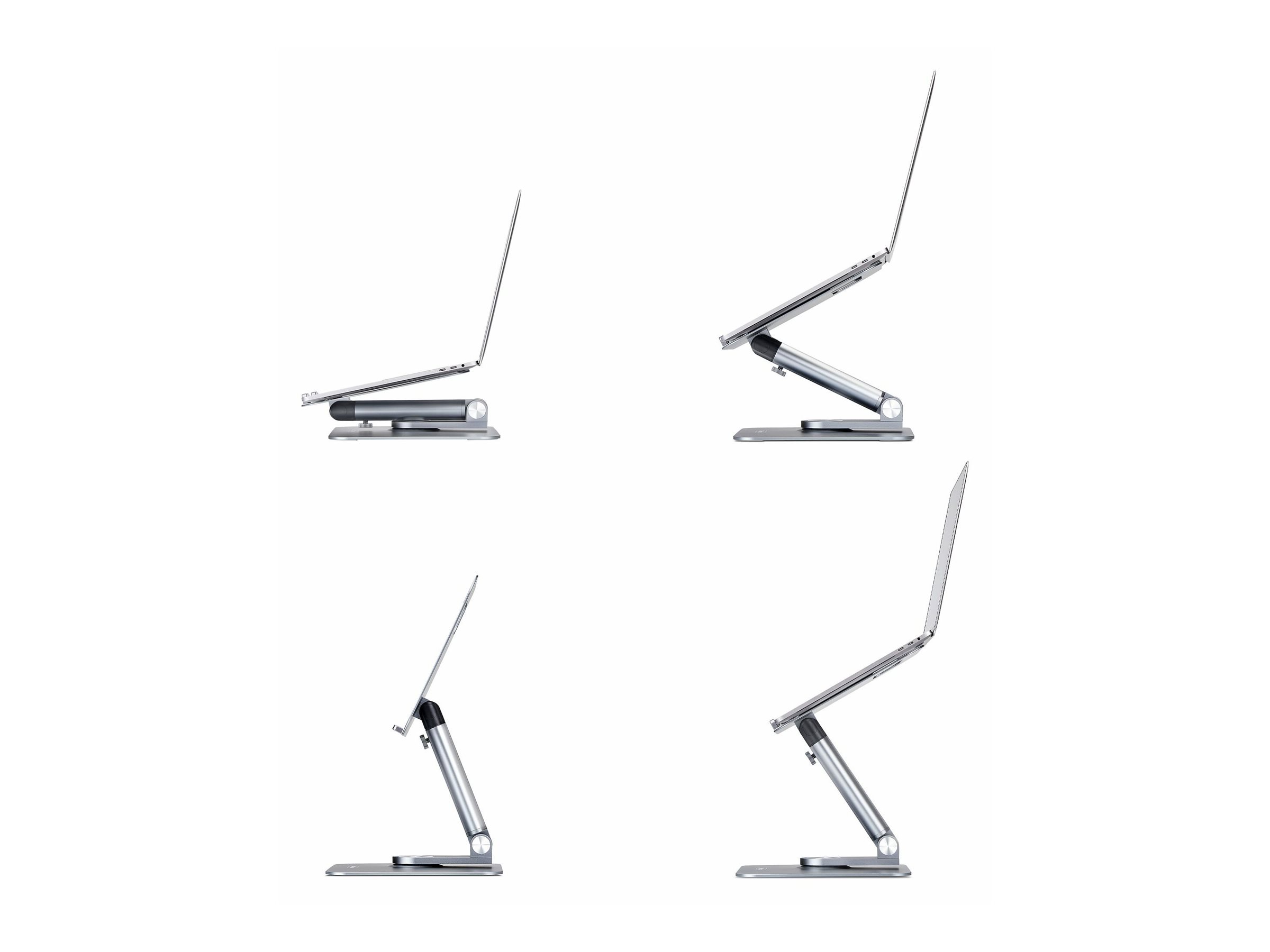 StarTech.com Supporto per PC portatile con base girevole a 360�, rialzo rotante per laptop da scrivania, altezza e inclinazione regolabili, max 5 kg, in alluminio