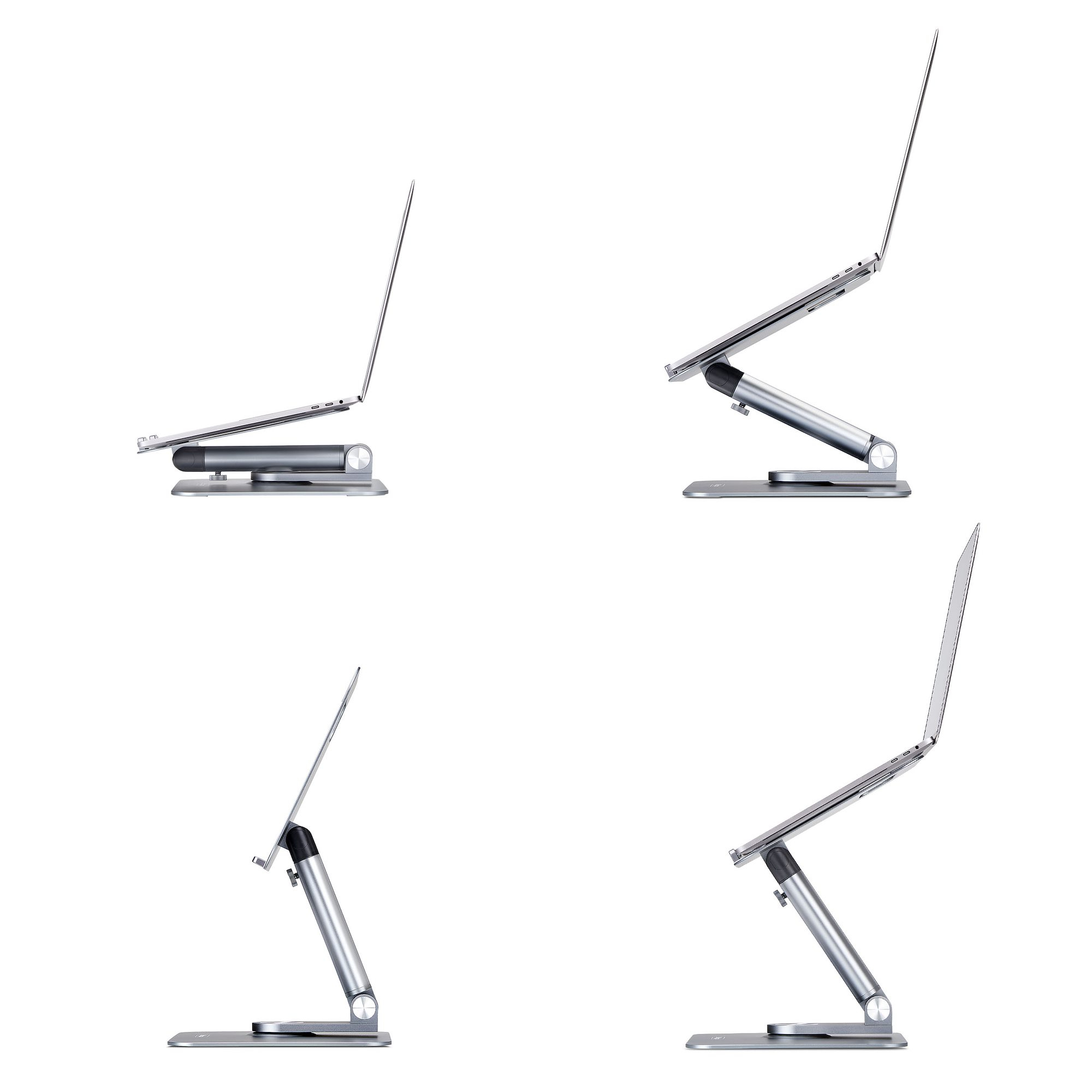 StarTech.com Supporto per PC portatile con base girevole a 360�, rialzo rotante per laptop da scrivania, altezza e inclinazione regolabili, max 5 kg, in alluminio