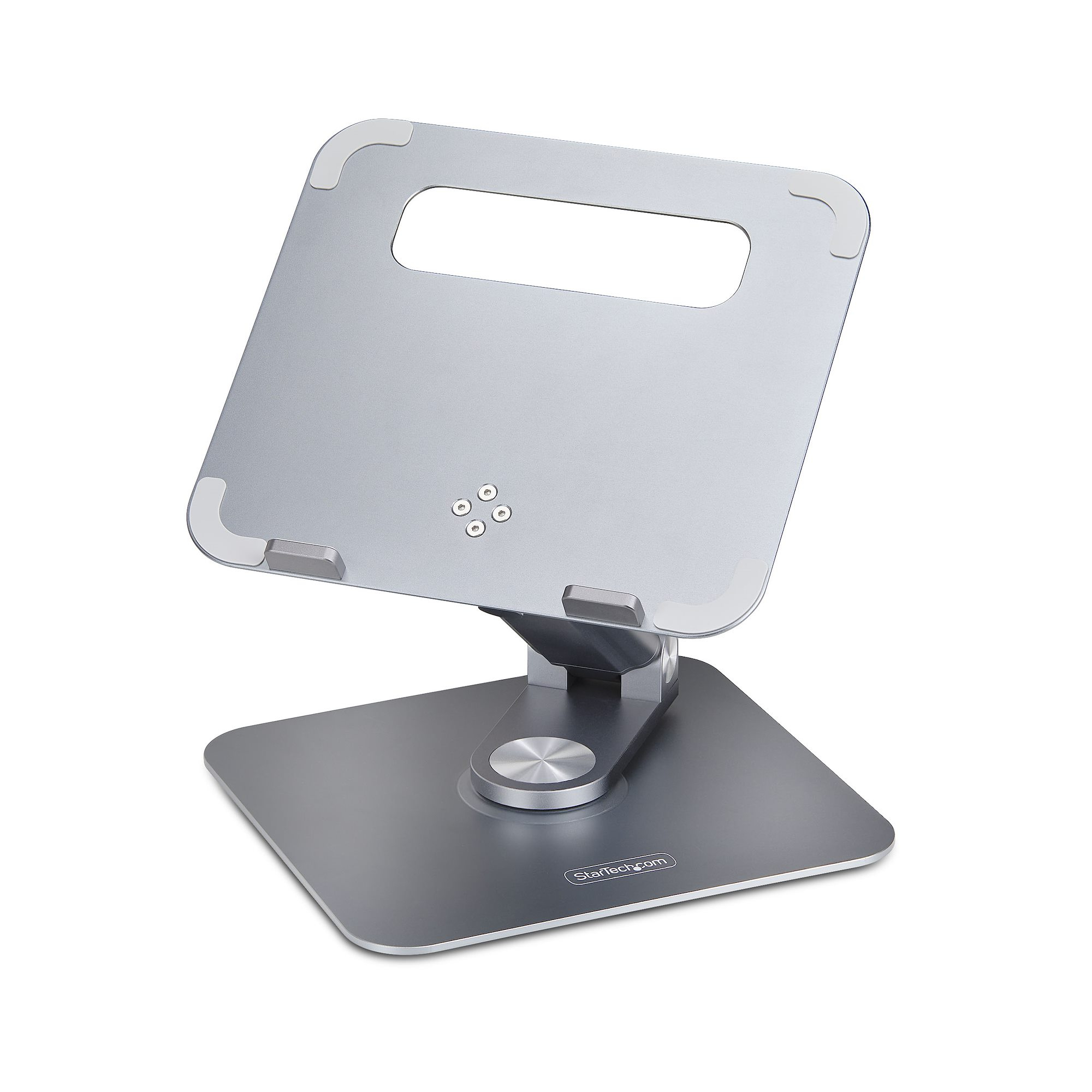 StarTech.com Supporto per PC portatile con base girevole a 360�, rialzo rotante per laptop da scrivania, altezza e inclinazione regolabili, max 5 kg, in alluminio