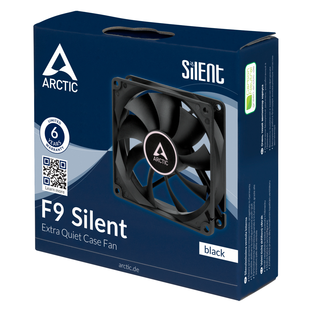 Arctic F9 Silent - Gehuselfter - 92 mm - Schwarz