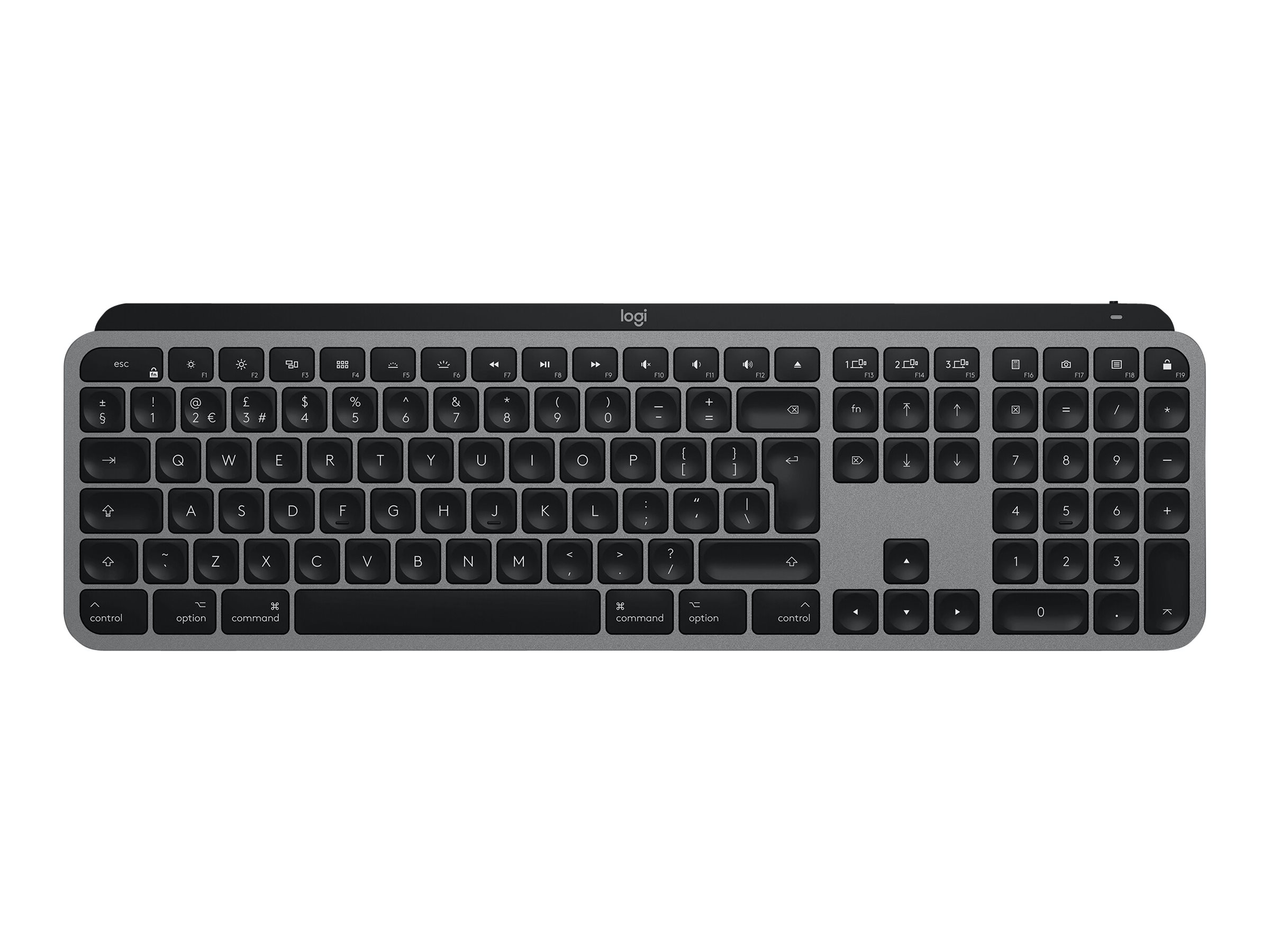 Logitech MX Keys f/ Mac teclado RF Wireless + Bluetooth QWERTY Ingl�s Gris