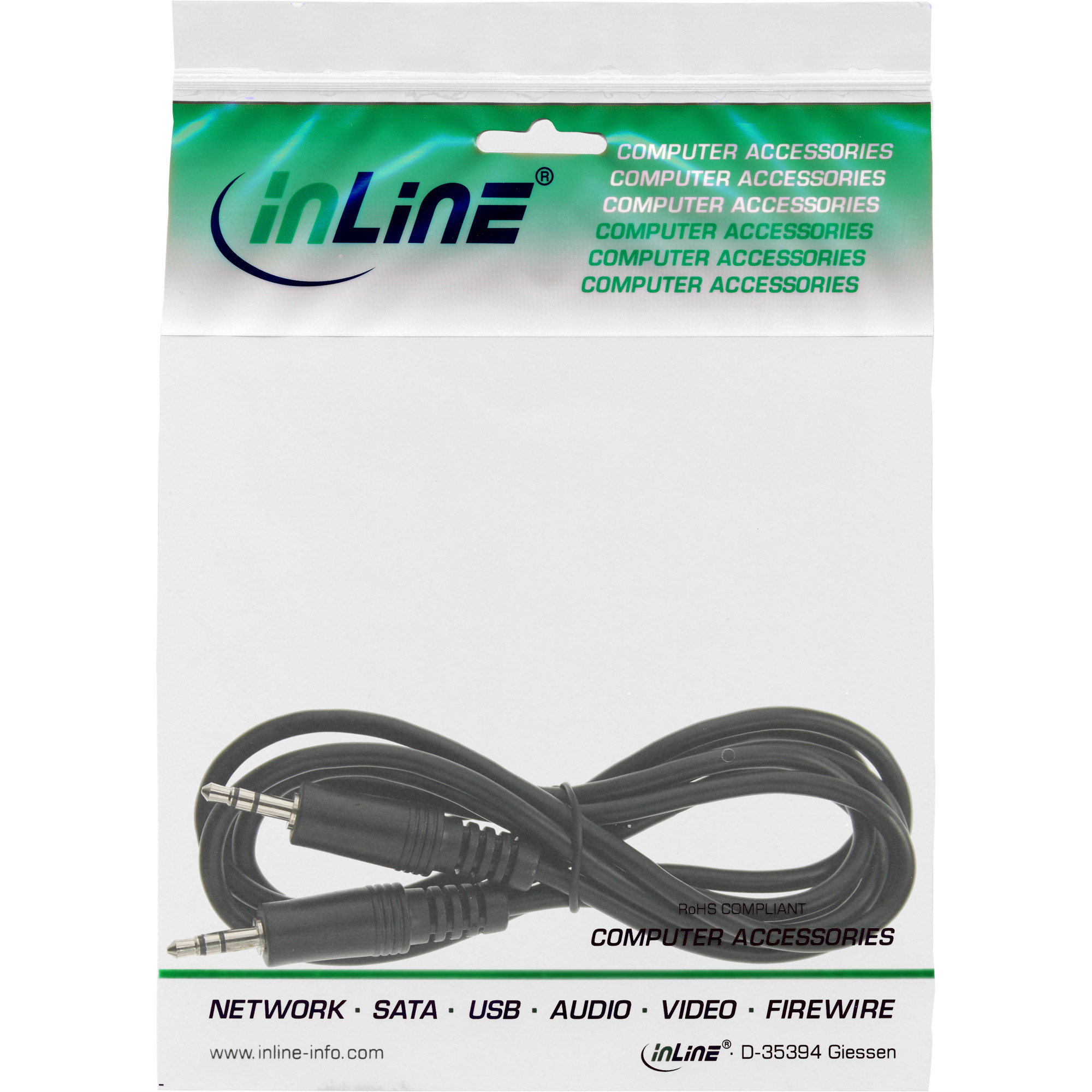 InLine 99936B cable de audio 5 m 3,5mm Negro