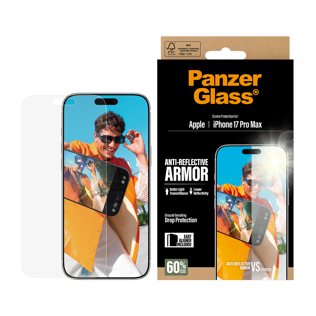PanzerGlass Anti-Reflective Armor Screen Protector iPhone 17 Pro Max EasyAligner