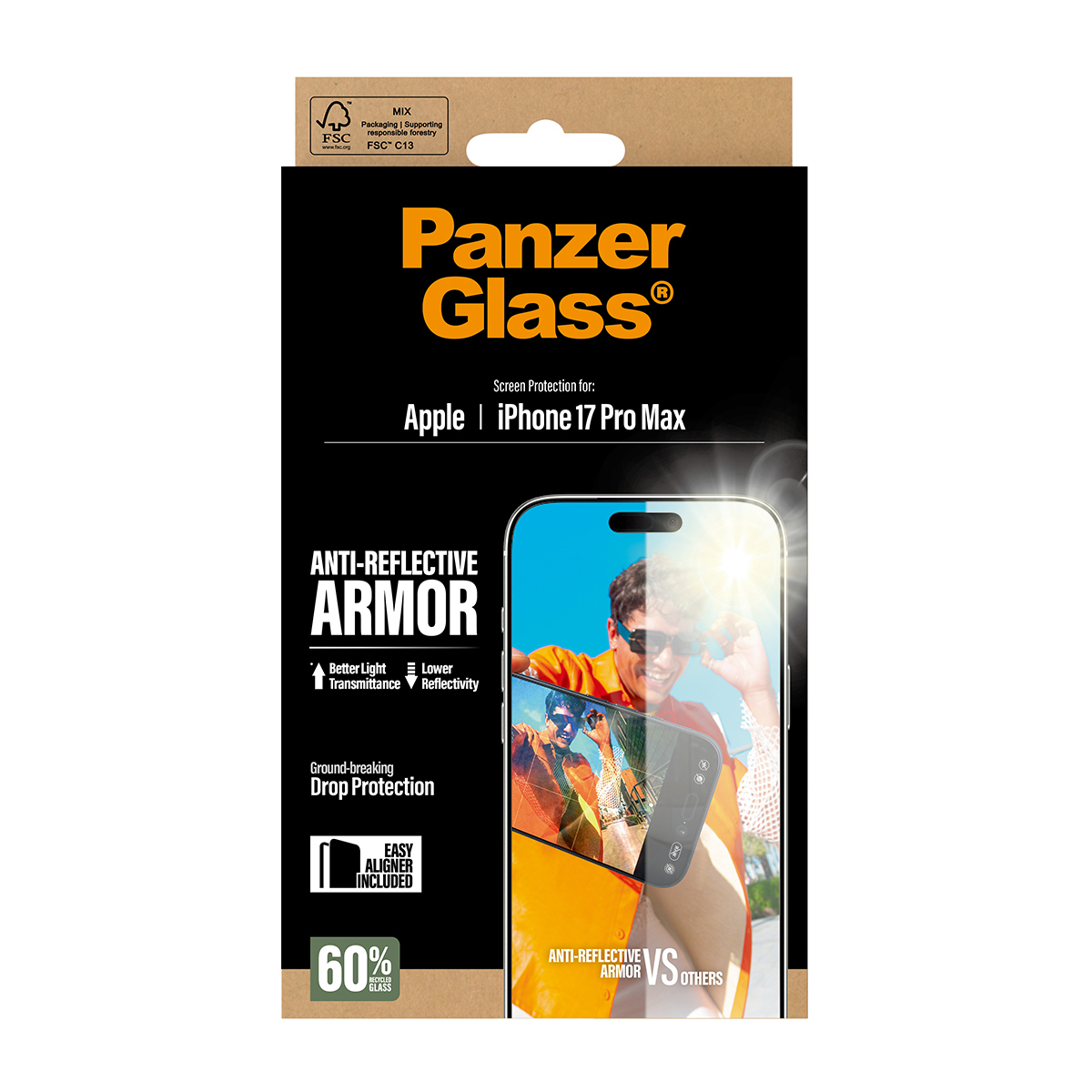 PanzerGlass Anti-Reflective Armor Screen Protector iPhone 17 Pro Max EasyAligner