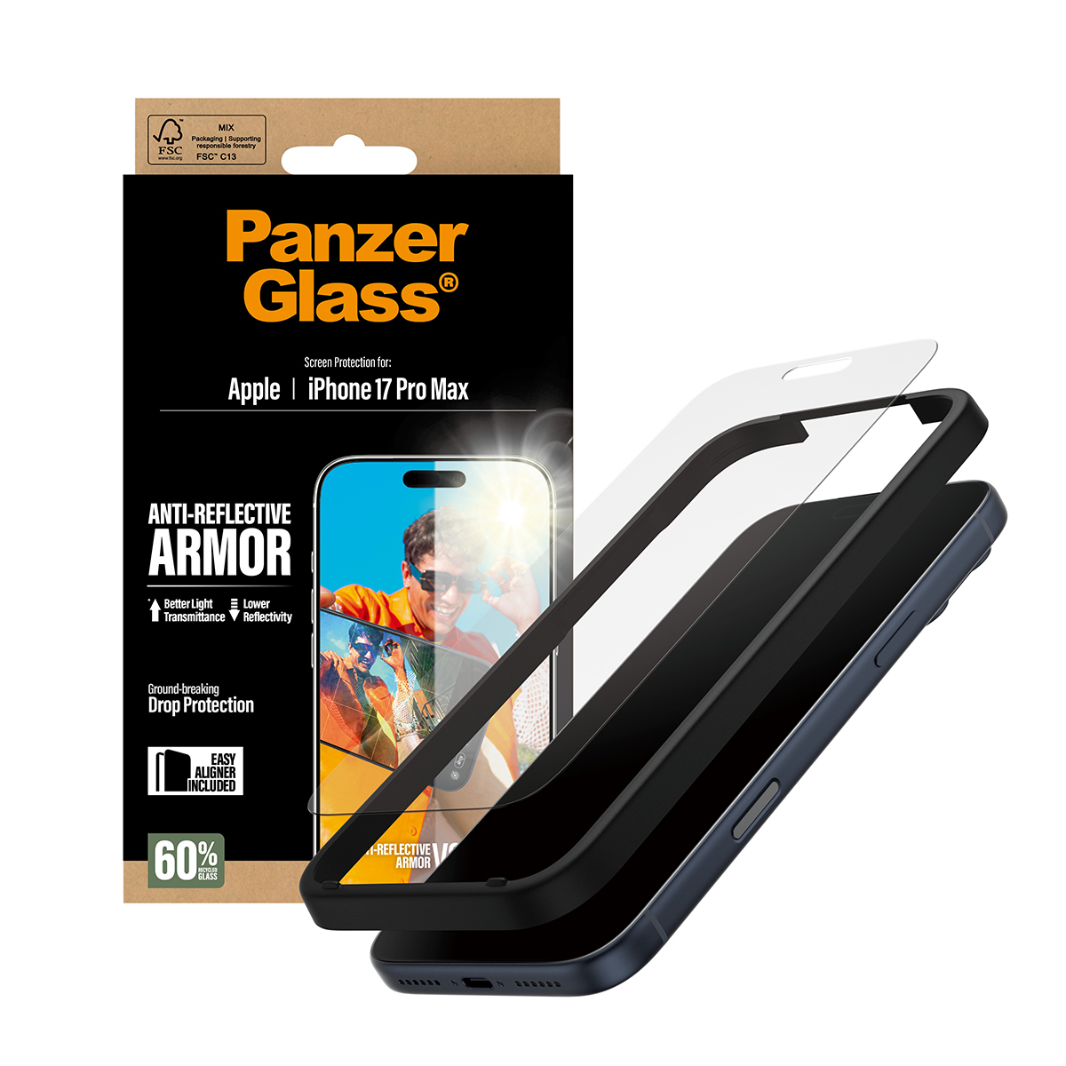 PanzerGlass Anti-Reflective Armor Screen Protector iPhone 17 Pro Max EasyAligner