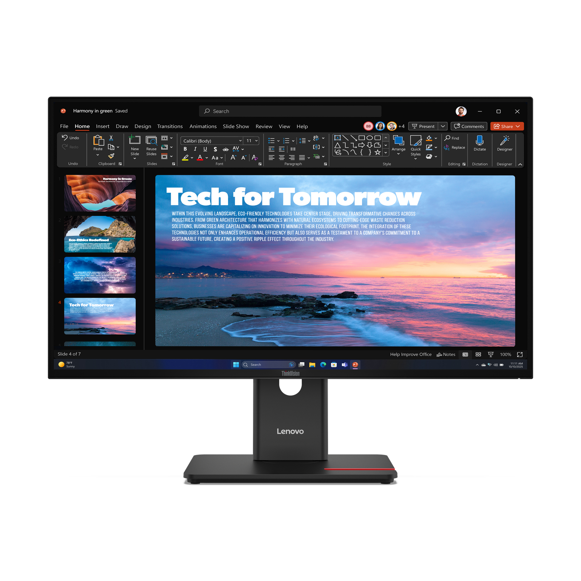Lenovo ThinkVision T27QD-40 LED display 68,6 cm (27) 2560 x 1440 Pixel Wide Quad HD Nero