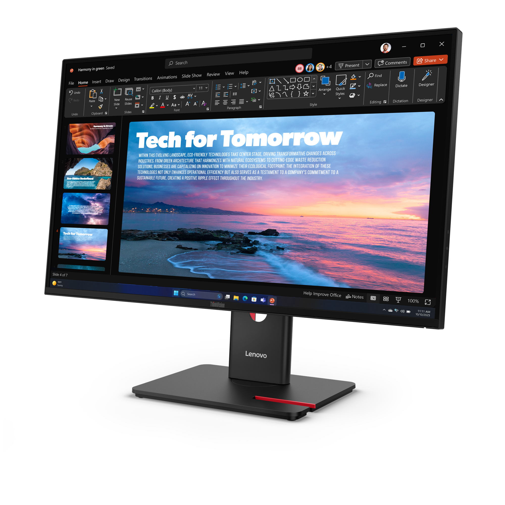 Lenovo ThinkVision T27QD-40 LED display 68,6 cm (27) 2560 x 1440 Pixel Wide Quad HD Nero