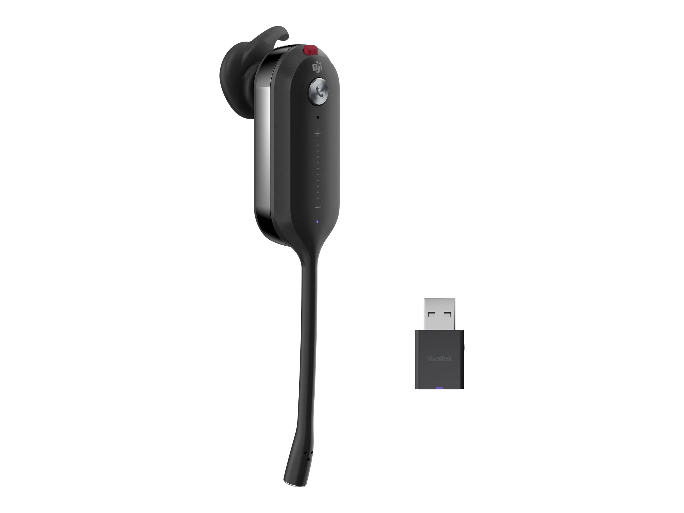 Yealink WH63 Portable Teams Casque Sans fil Crochets auriculaires, Arceau, Minerve Bureau/Centre dappels Socle de chargement Noir