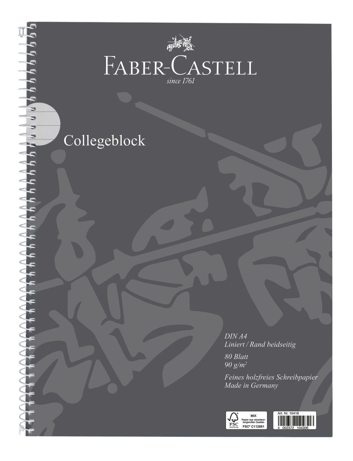 FABER-CASTELL Collegeblock liniert DIN A4 Auenrand