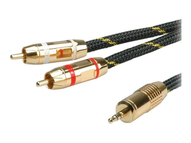 ROLINE 11.88.4273 cable de audio 2,5 m 2 x RCA 3,5mm Negro, Oro, Rojo, Amarillo