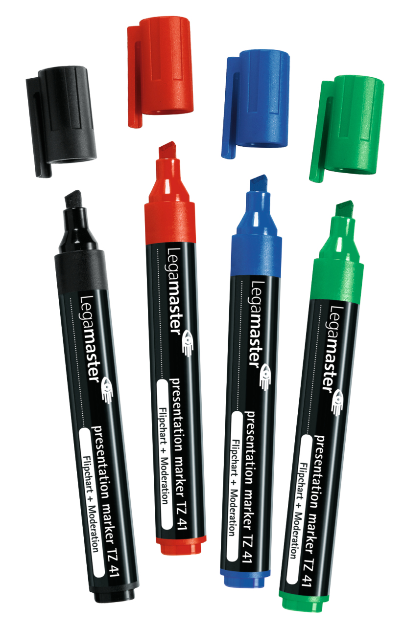 LEGAMASTER TZ 41 - Permanentmarker - Schwarz, Blau, Rot, gr�n (Packung mit 4)