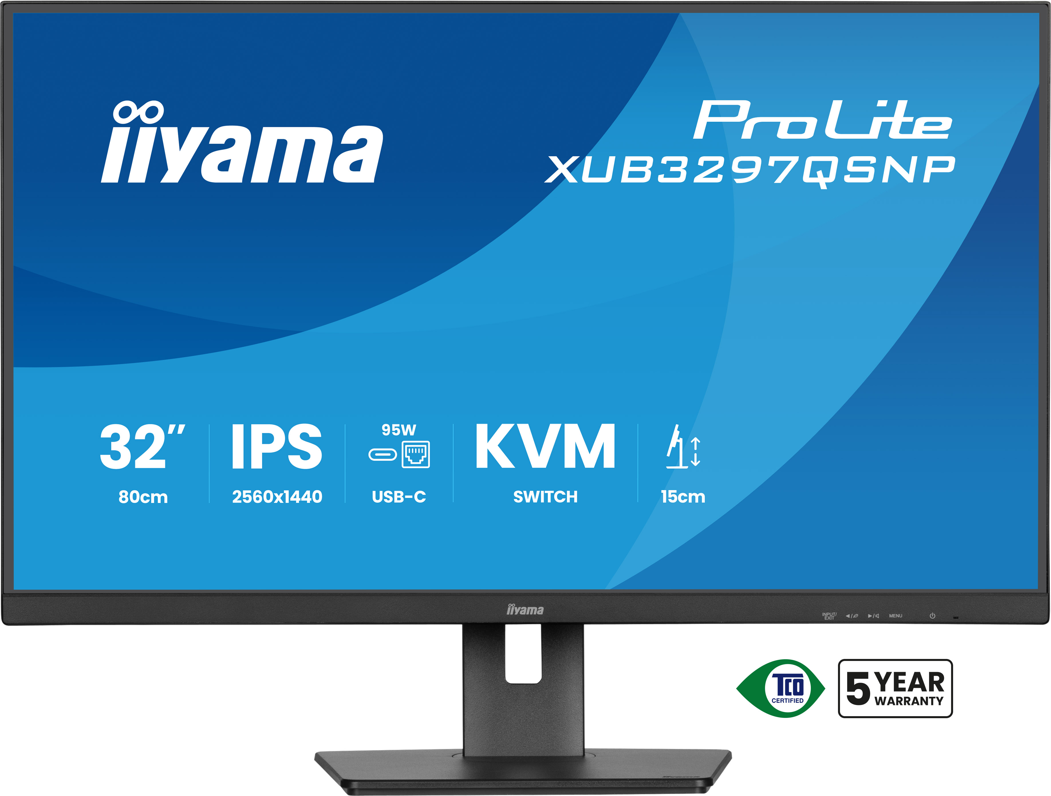 iiyama ProLite XUB3297QSNP-B1 �cran plat de PC 81,3 cm (32) 2560 x 1440 pixels 4K Ultra HD LED Noir