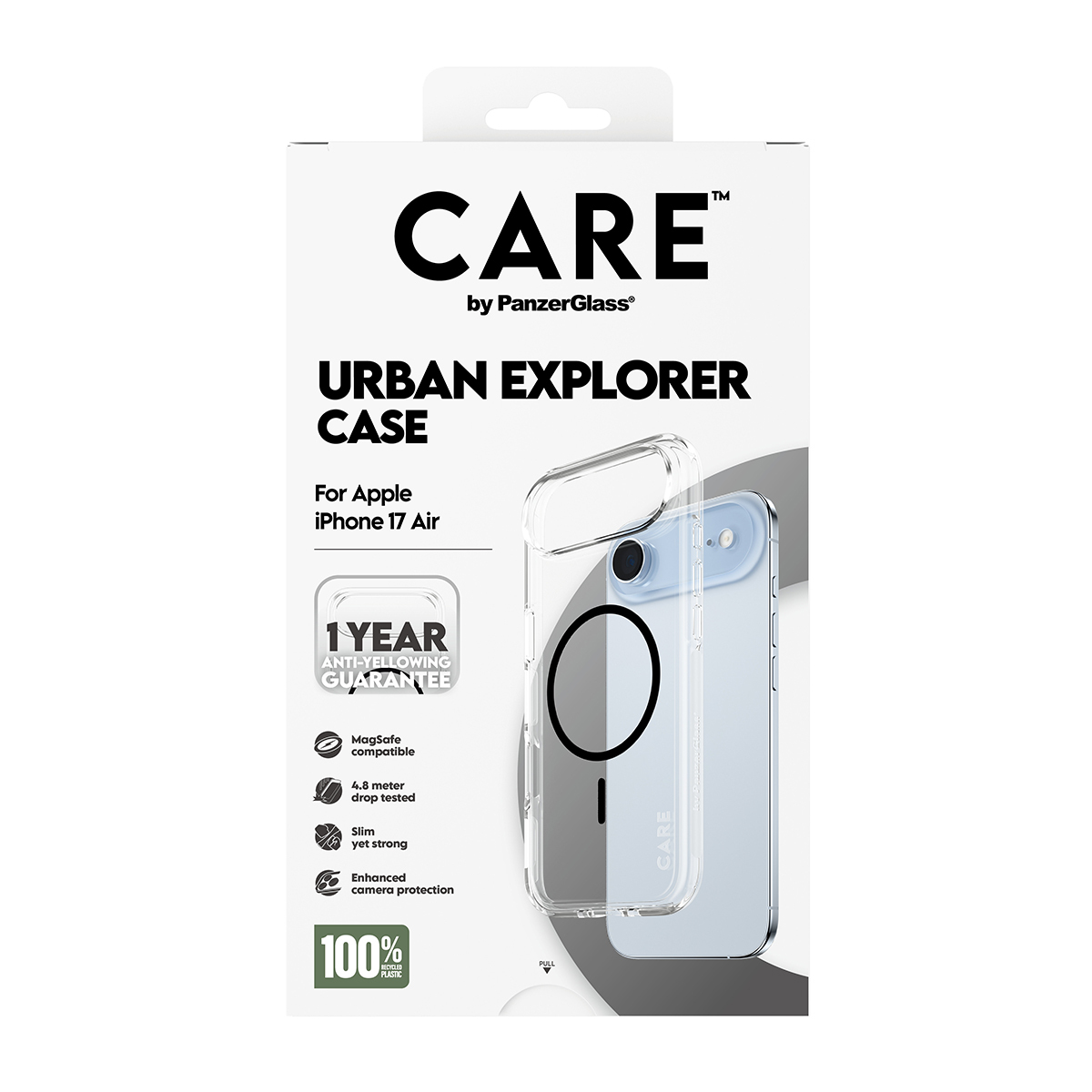 PanzerGlass CARE by � Flagship Case Transparent Urban Explorer w. Black MagSafe iPhone 17 Air coque de protection pour t�l�phones portables Housse