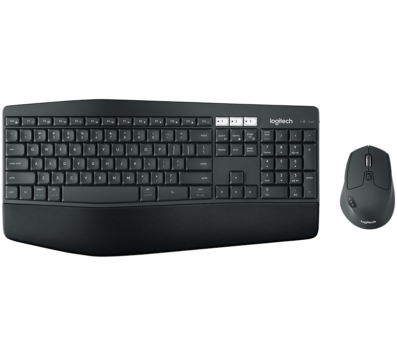 Logitech MK850 Performance Wireless Keyboard and Mouse Combo - Volle Gre (100%) - Kabellos - RF Wireless + Bluetooth - QWERTY - Schwarz - Maus enthalten