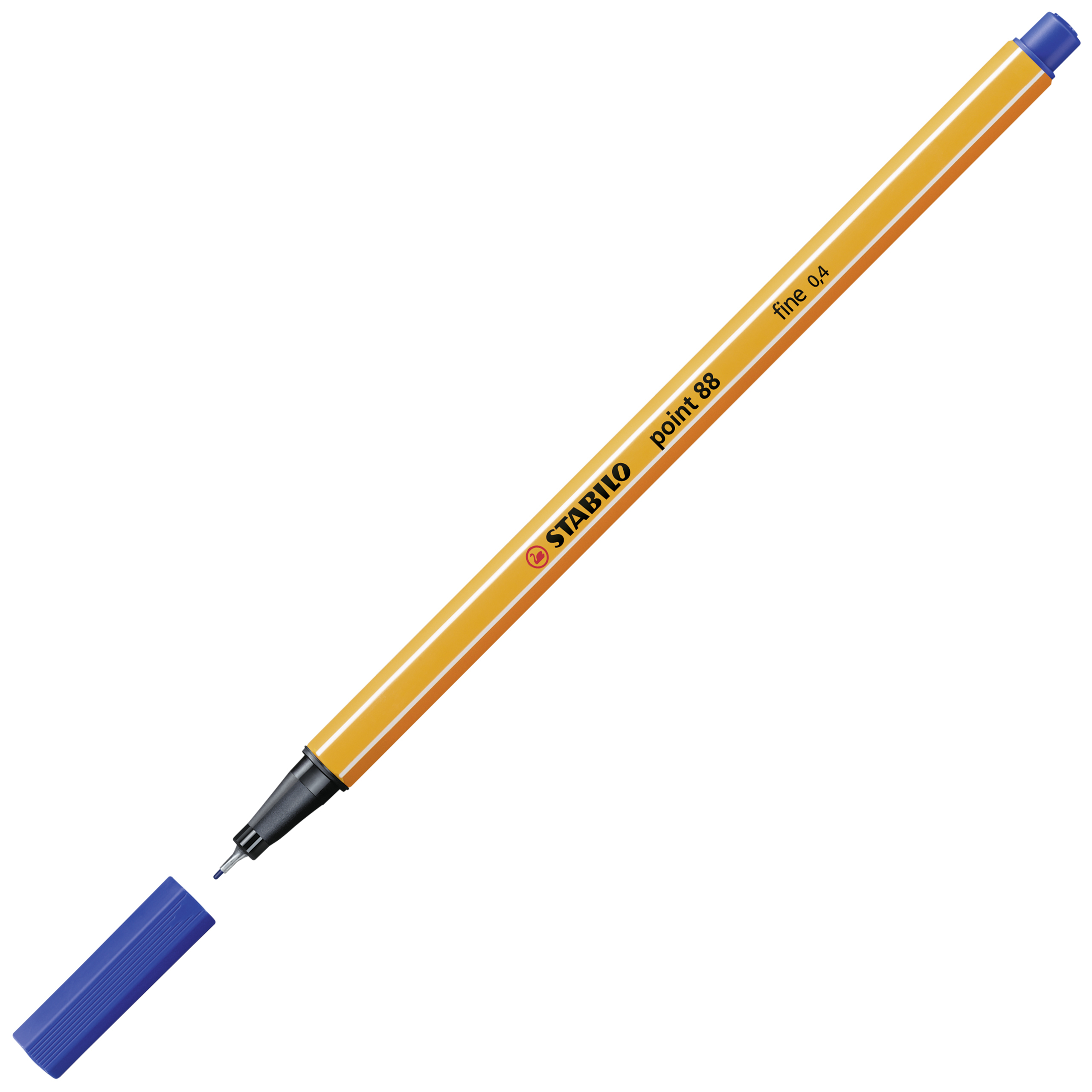 STABILO Finliner point 88 Strichstrke 0.4 mm blau Seckskant-Form mit Streifendesign