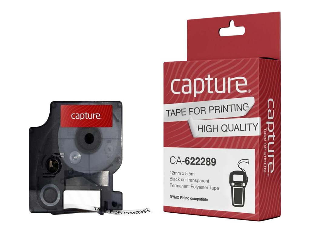 Capture CA-622289 nastro per etichettatrice Nero trasparente