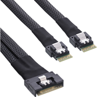 InLine Slim SAS Kabel SFF-8654 8i zu 2x 4i 1m - Kabel - 1 m