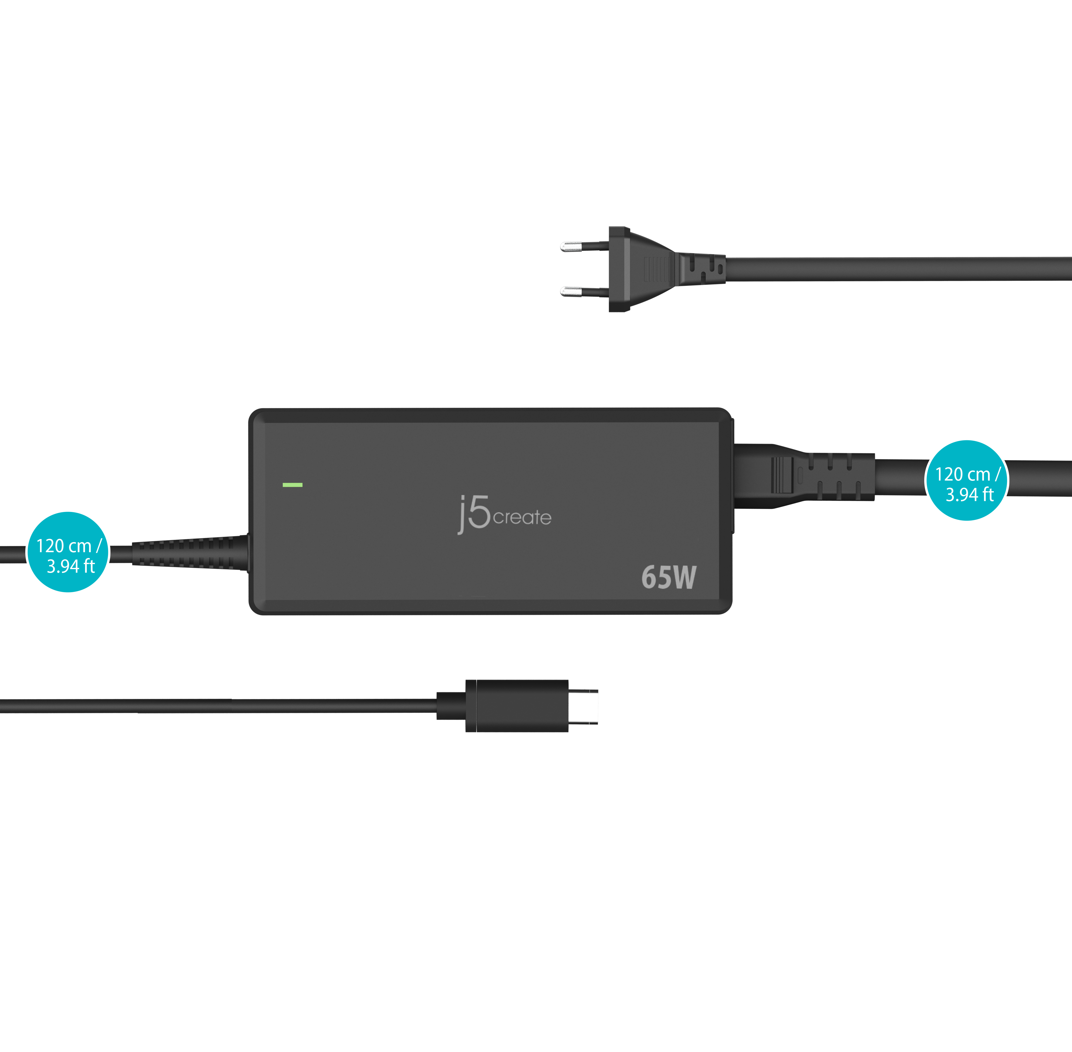 j5create Adaptador de Corriente USB-C� PD de 65W