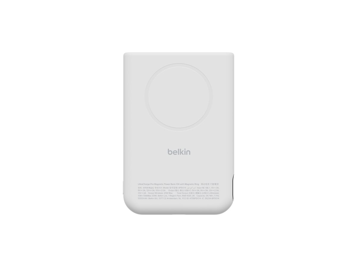 Belkin UltraCharge Pro - Induktive Power Bank - mit magnetischem Ring - 10000 mAh - 25 watt - Fast Charge (magnetisch, USB-C)