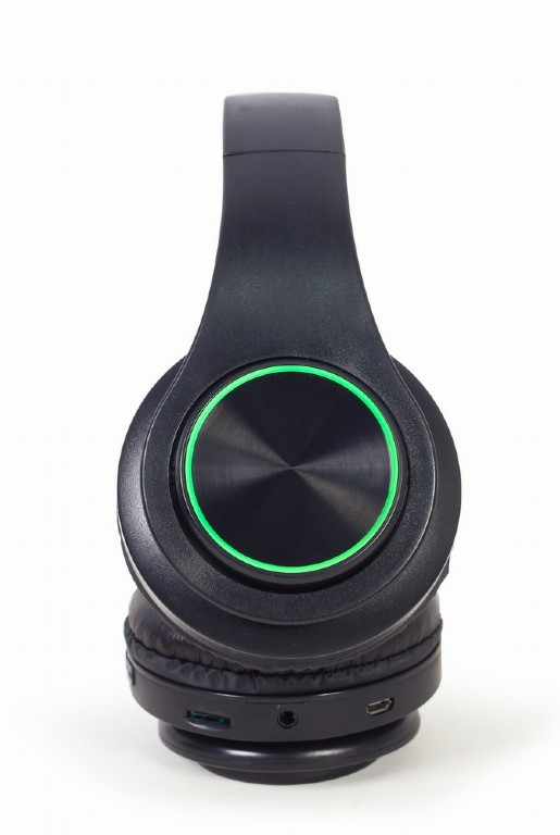 Gembird BHP-LED-01 cuffia e auricolare Con cavo e senza cavo A Padiglione Musica/Giornaliera Micro-USB Bluetooth Nero