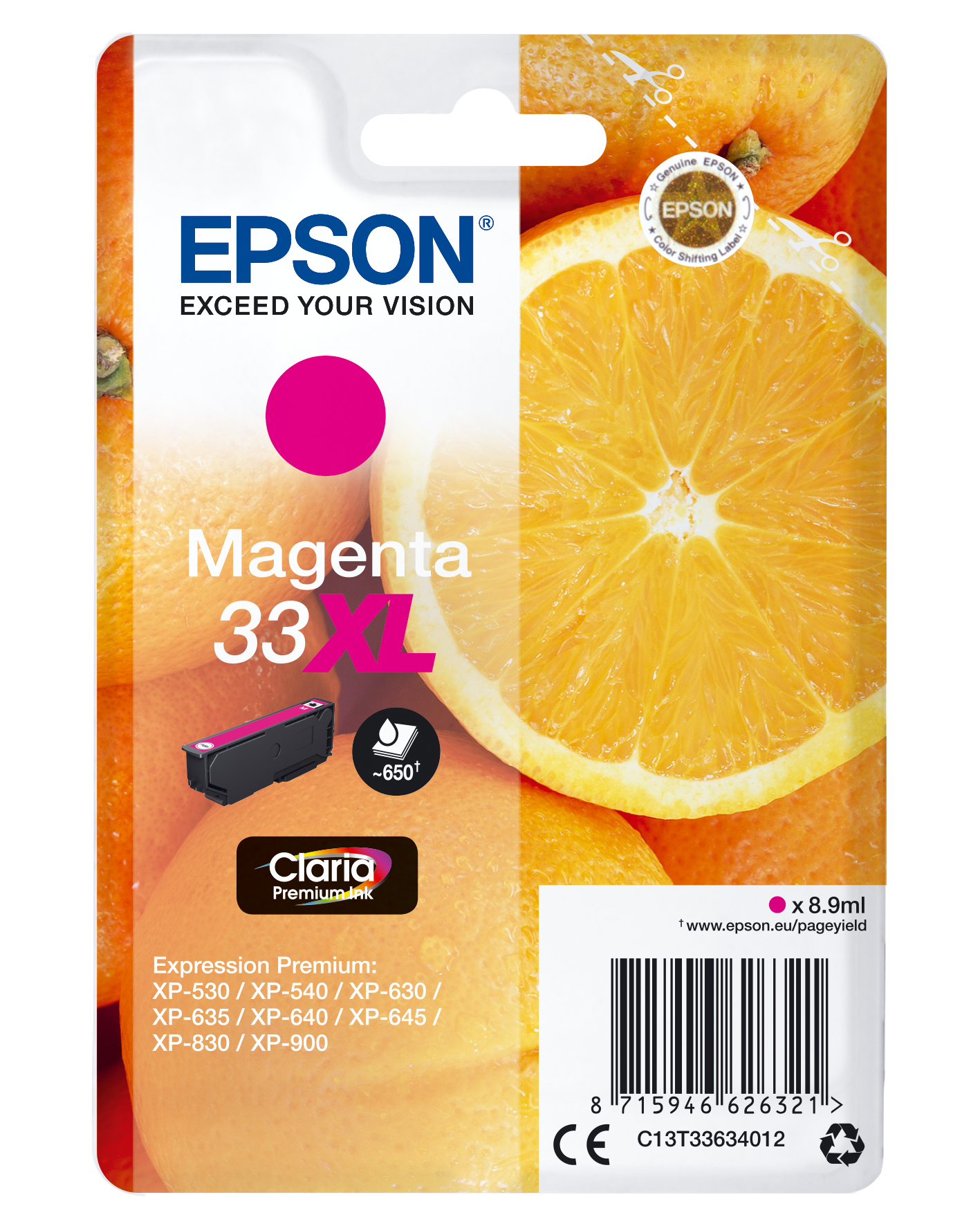 Epson 33XL - 8.9 ml - XL - Magenta - Original
