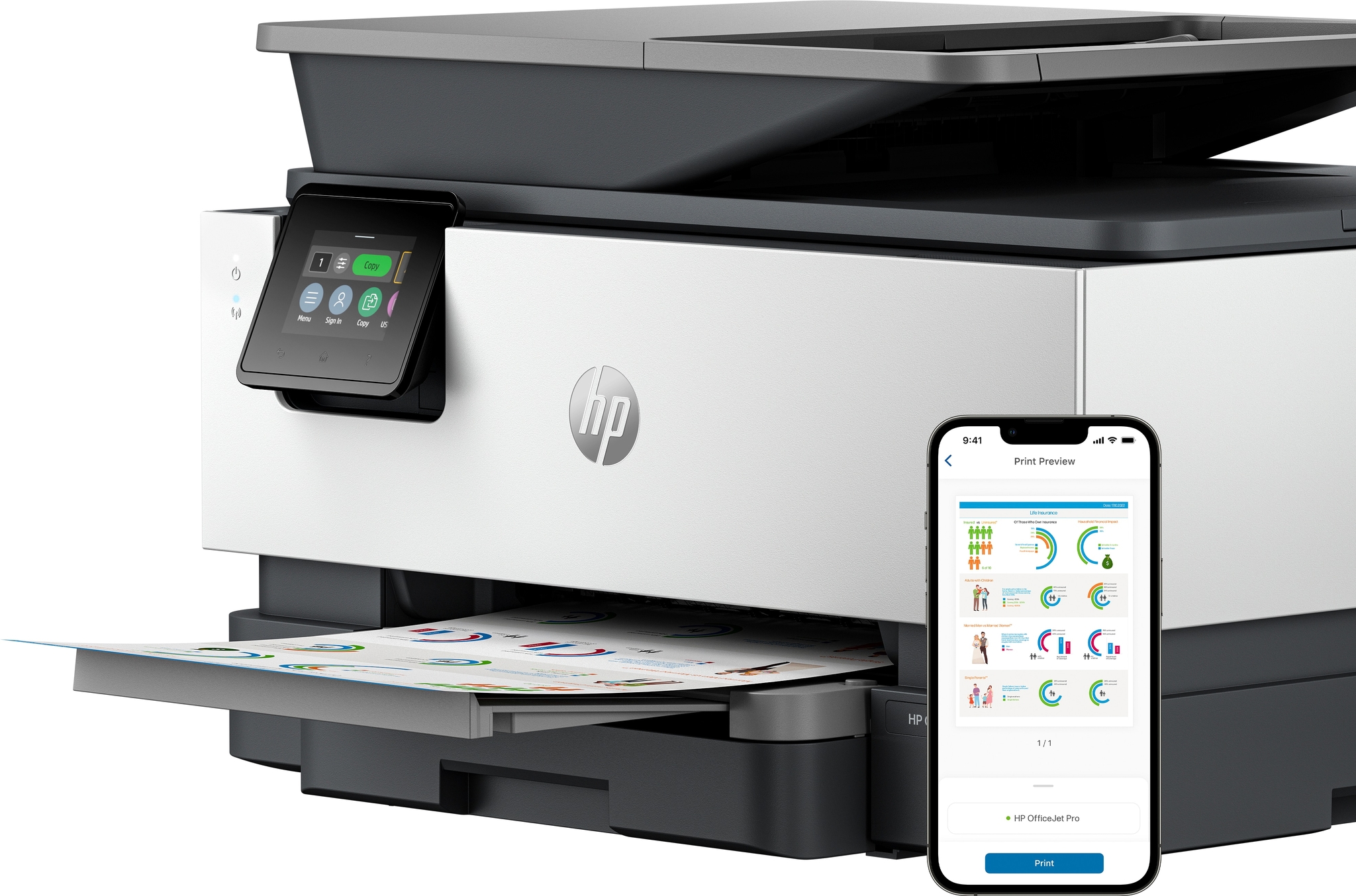 HP Officejet Pro 9120b All-in-One - Multifunktionsdrucker - Farbe - Tintenstrahl - Legal (216 x 356 mm)