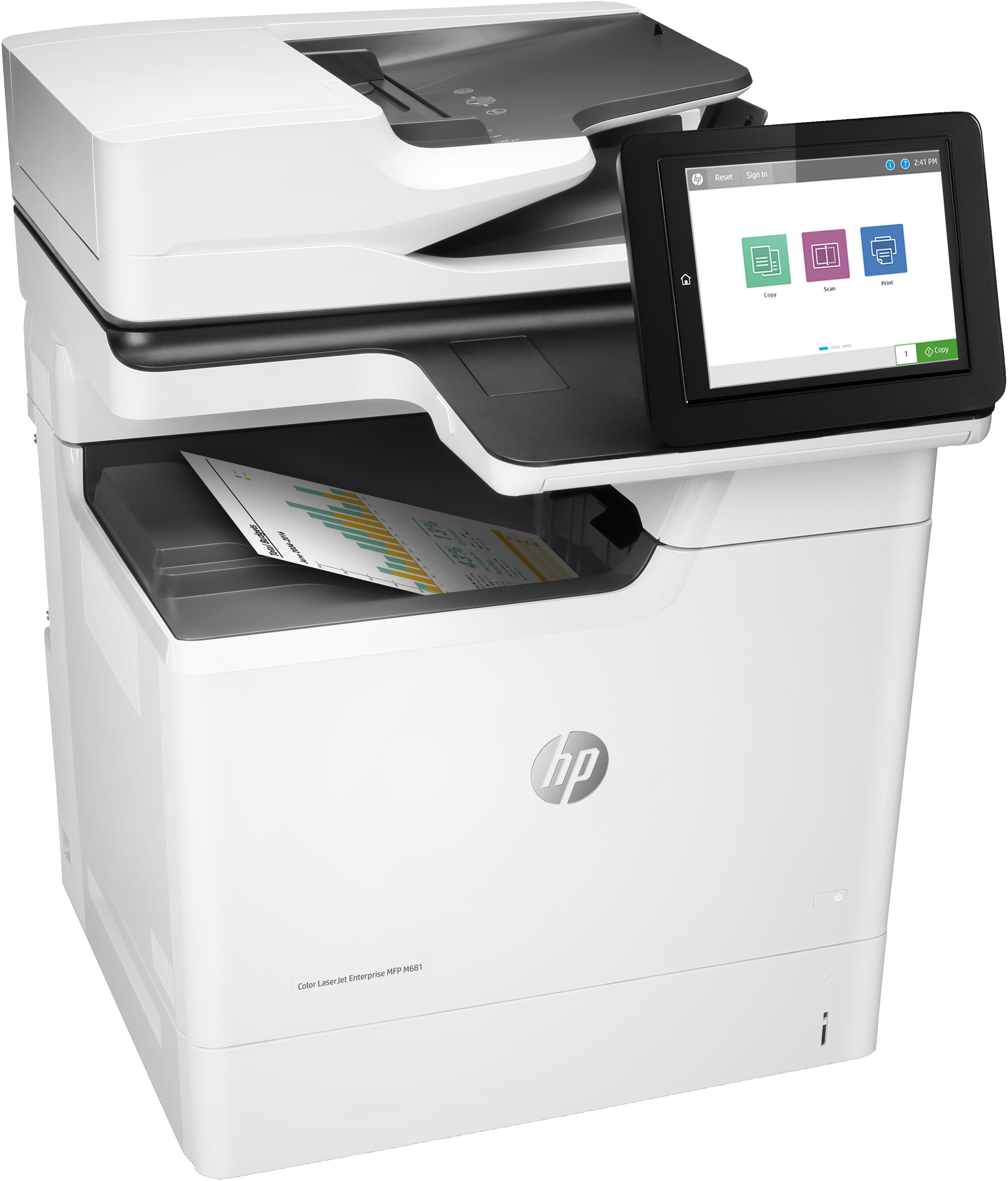 HP Color LaserJet Enterprise MFP M681dh, Print, copy, scan