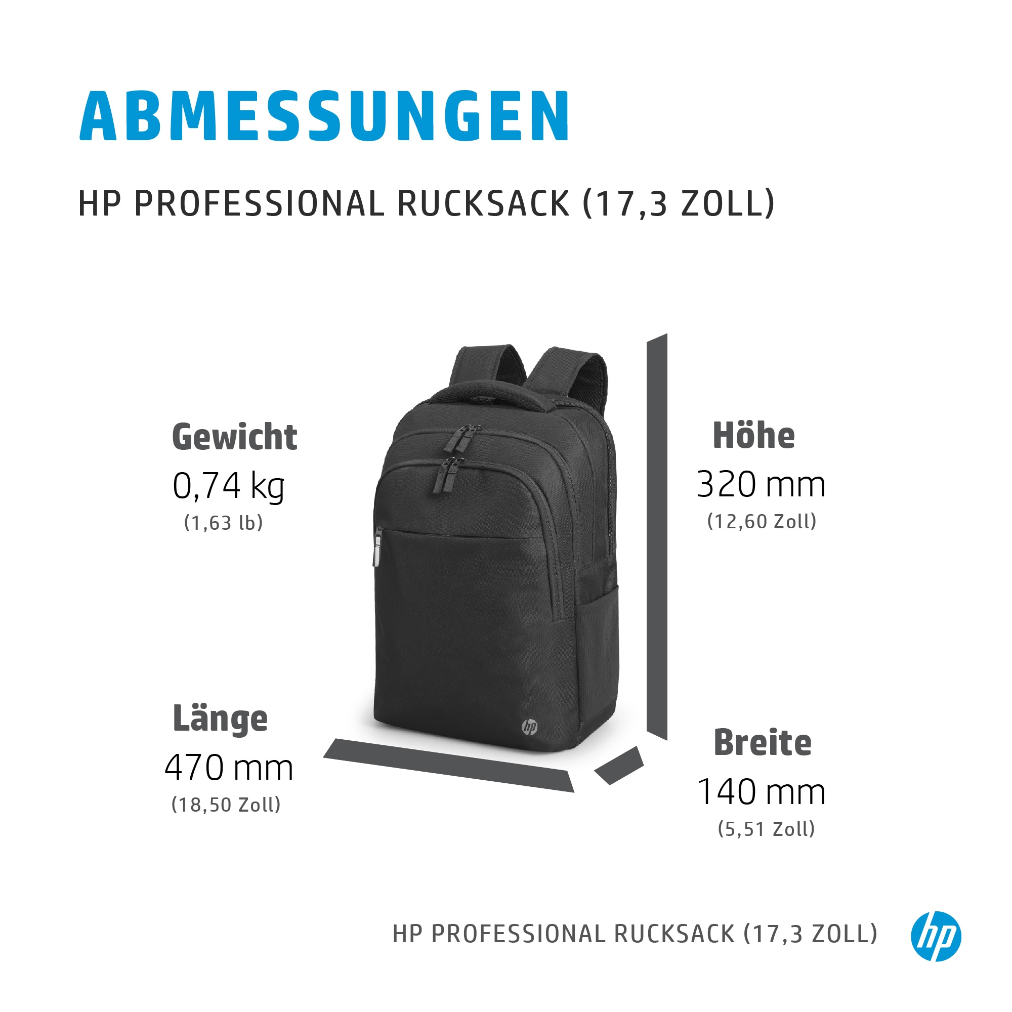 Mochila HP Professional Negro para portátil 17,3'' - Mochila de portátil