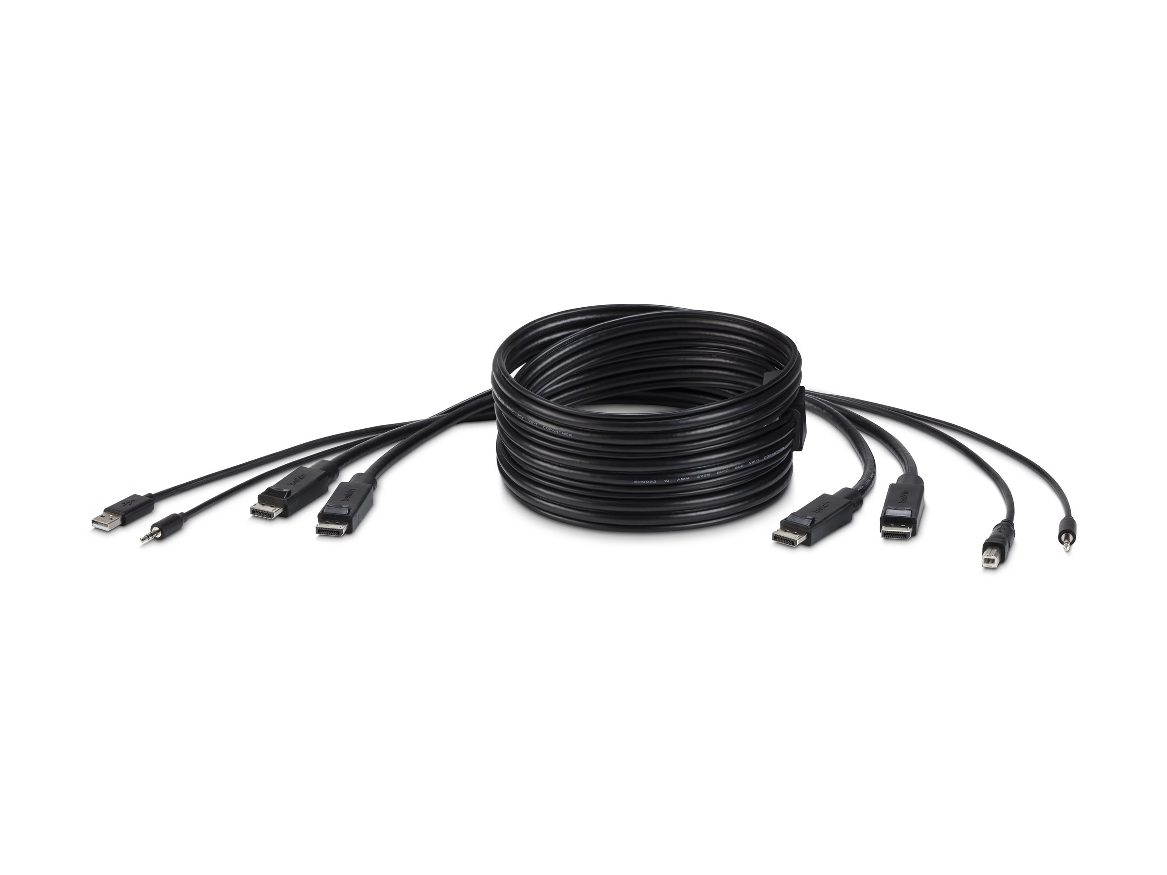 Belkin Secure KVM Combo Cable - Tastatur- / Video- / Maus- / Audio-Kabel - TAA-konform - USB, Mini-Stecker, DisplayPort (M)