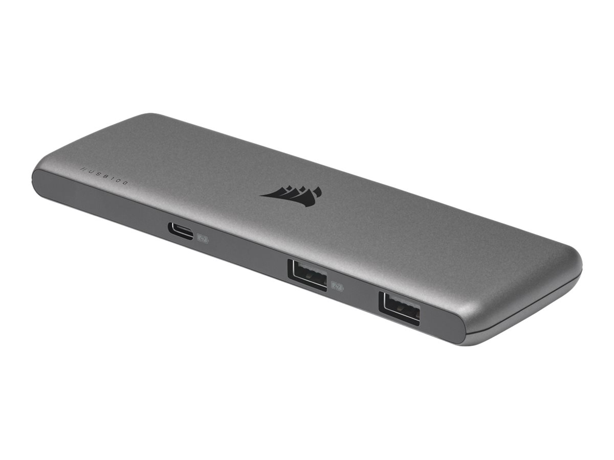 Corsair USB100 - Hub - 4 x SuperSpeed USB 3.0 + 3 x USB-C