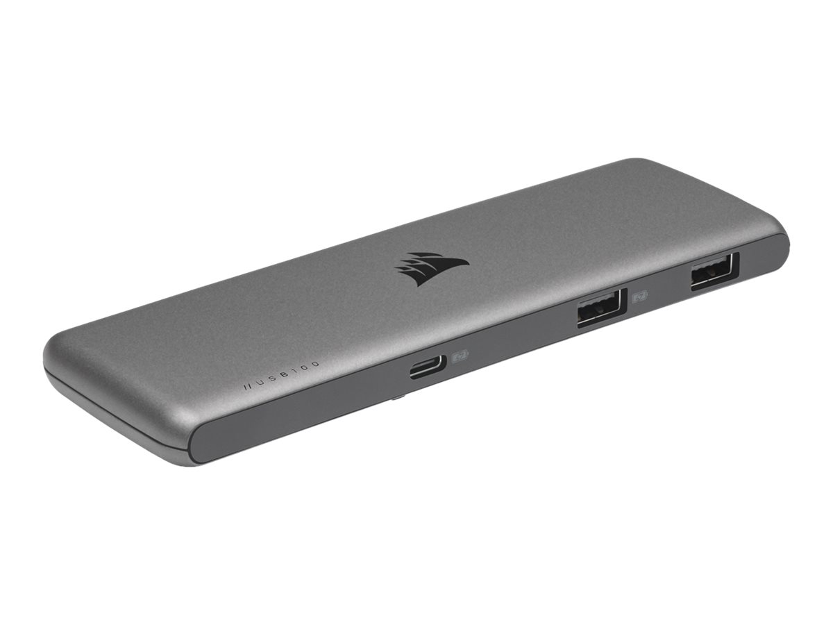Corsair USB100 - Hub - 4 x SuperSpeed USB 3.0 + 3 x USB-C