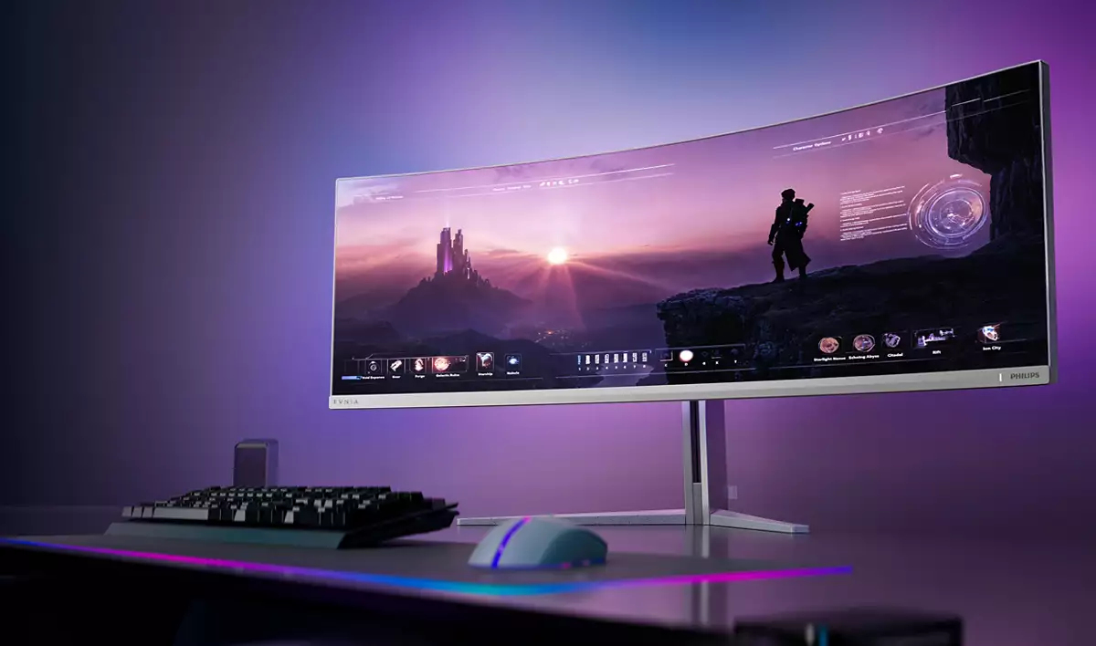 Philips Evnia 8000 49M2C8900L/00 pantalla para PC 124,2 cm (48.9) 5120 x 1440 Pixeles Dual QHD QD-OLED Blanco