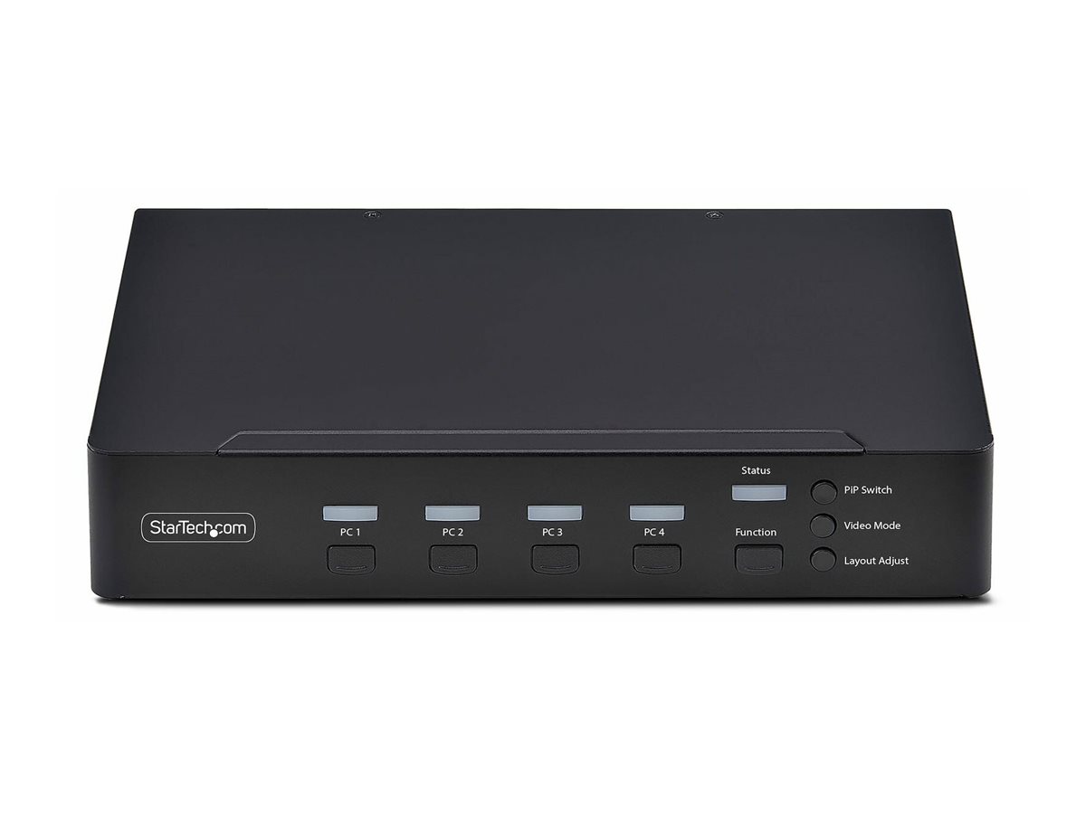 StarTech.com Switch KVM de 4 Puertos DisplayPort con Mouse Roaming - KVM con Funci�n de Rat�n Itinerante - Multiview - Imagen en Imagen - 4K60 - Hub USB 3.0 - Control por Teclas de Acceso R�pido - TAA