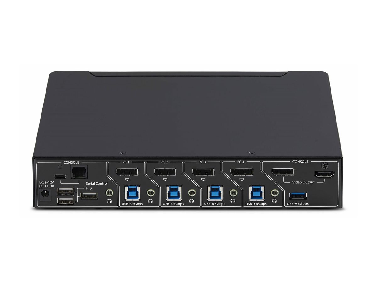 StarTech.com Switch KVM de 4 Puertos DisplayPort con Mouse Roaming - KVM con Funci�n de Rat�n Itinerante - Multiview - Imagen en Imagen - 4K60 - Hub USB 3.0 - Control por Teclas de Acceso R�pido - TAA
