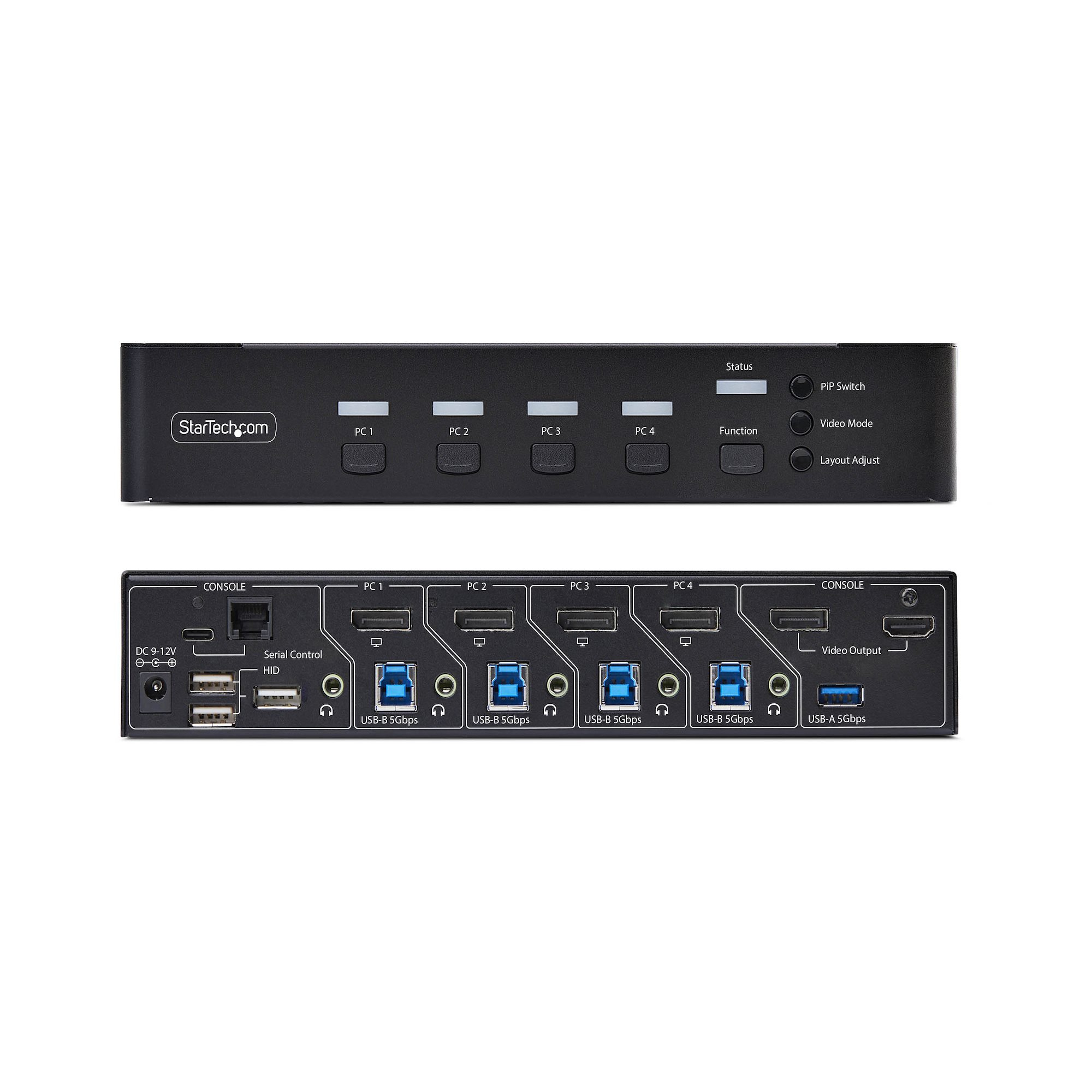 StarTech.com Switch KVM de 4 Puertos DisplayPort con Mouse Roaming - KVM con Funci�n de Rat�n Itinerante - Multiview - Imagen en Imagen - 4K60 - Hub USB 3.0 - Control por Teclas de Acceso R�pido - TAA
