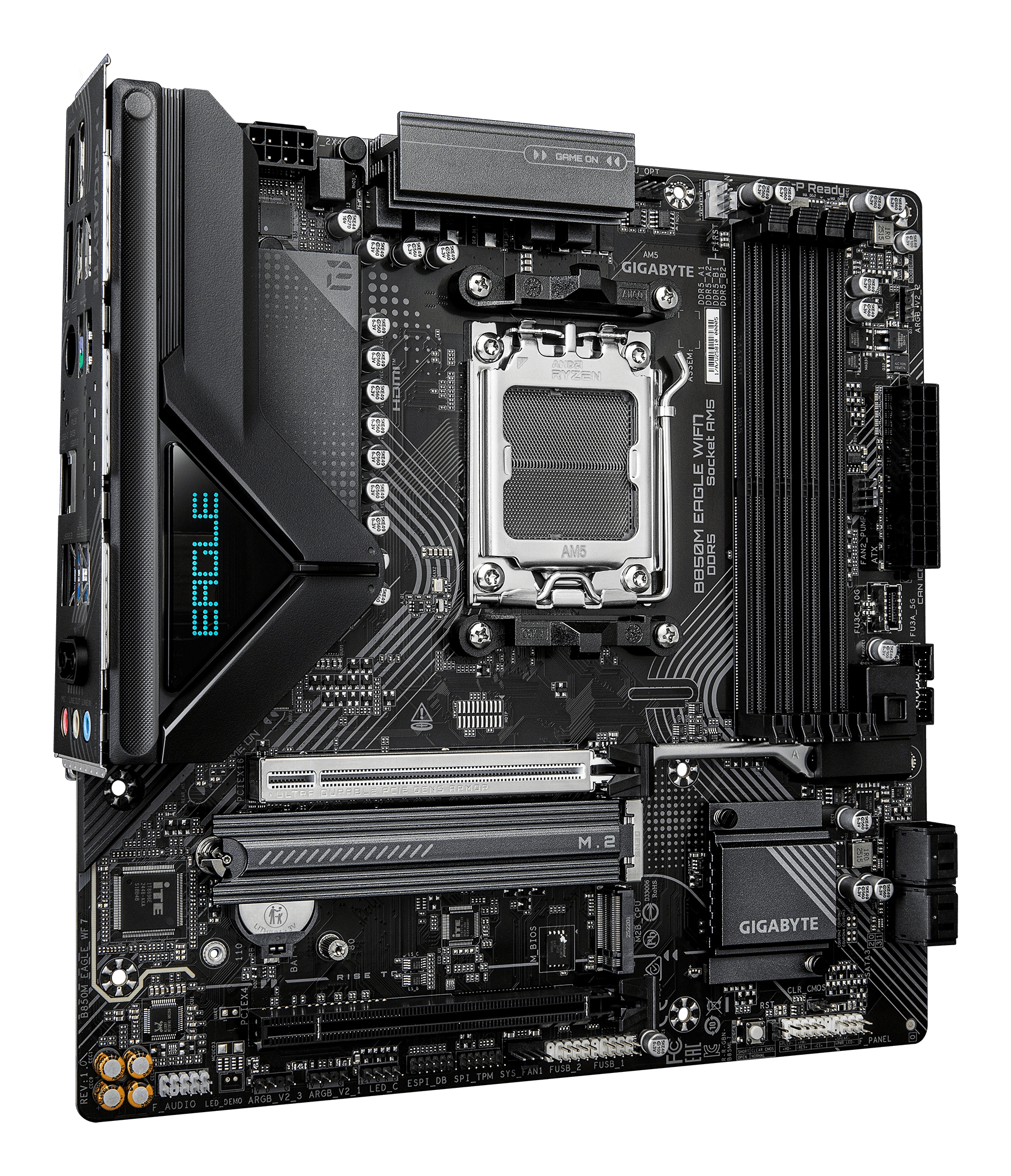 GIGABYTE B850M EAGLE WIFI7 Placa Base CPUs AMD Ryzen Serie 9000, VRM digital de 8+2+2 fases, hasta 8200 MHz DDR5 (O.C.), 1� M.2 PCIe 5.0 + 1� M.2 PCIe 4.0, Wi-Fi 7, LAN 2.5 GbE, USB 3.2 Gen 2