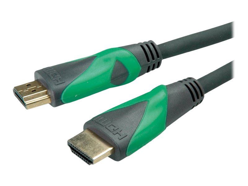 ROTRONIC-SECOMP Roline Green - Ultra High Speed - HDMI-Kabel mit Ethernet - HDMI mnnlich zu HDMI mnnlich - 1 m - Doppelisolierung - Schwarz - untersttzt 8K 60 Hz (7680 x 4320)