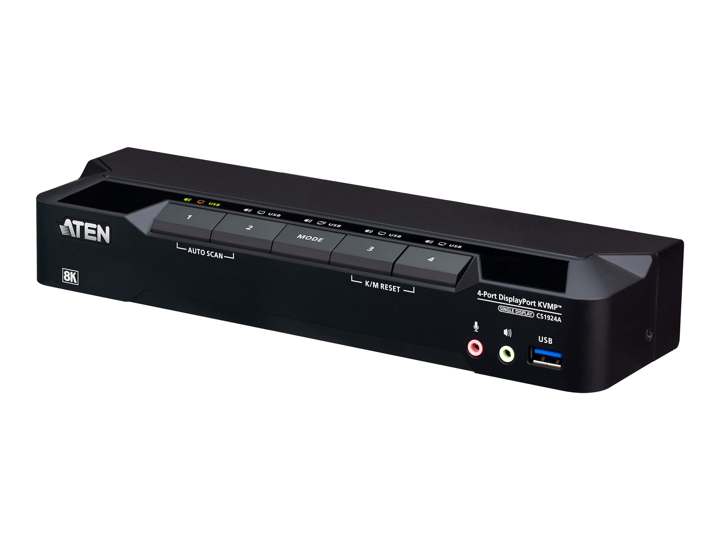 ATEN 4-Port USB 3.0 8K DisplayPort KVMP Switch (Cables included)