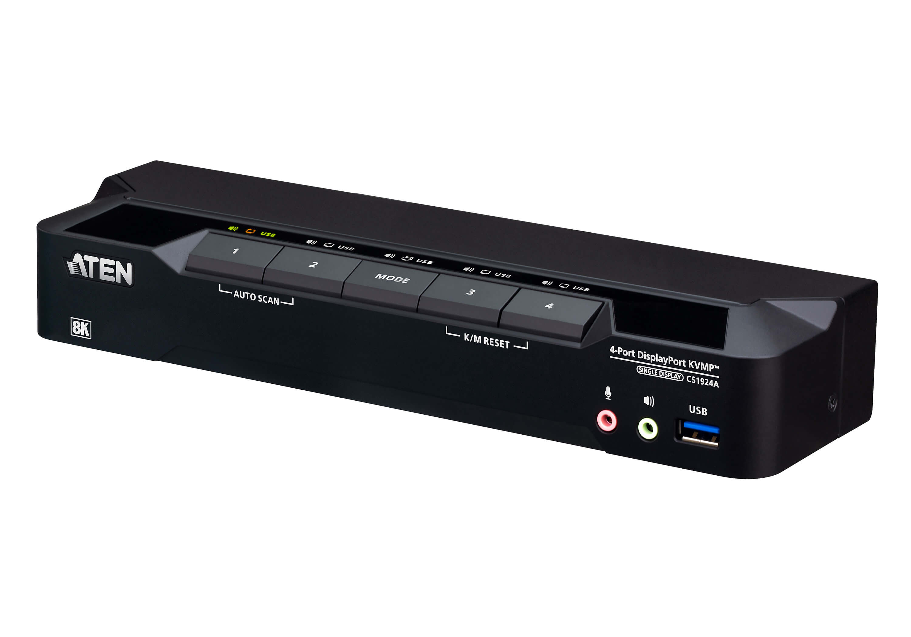 ATEN 4-Port USB 3.0 8K DisplayPort KVMP Switch (Cables included)